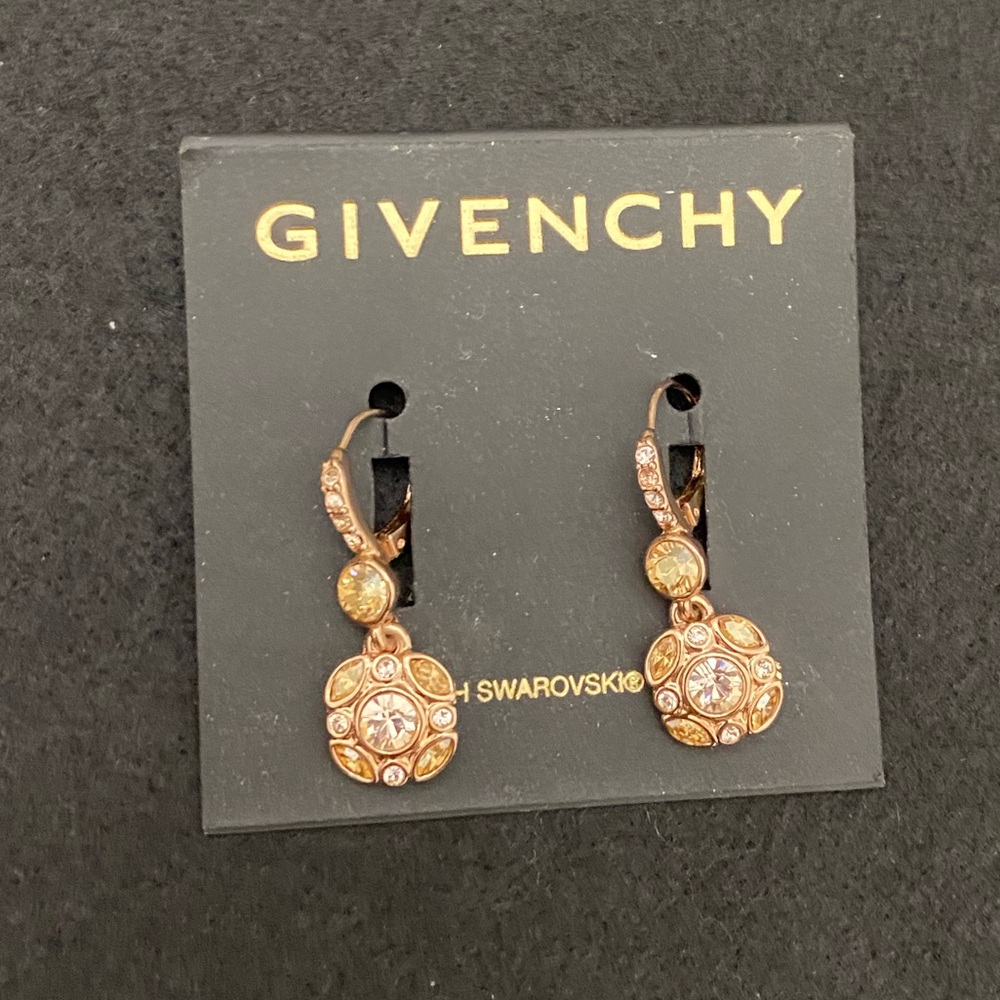 BrandNew Givenchy Gold-toned Crystal Element Drop Earings